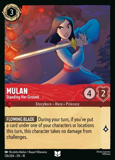 Mulan - Standing Her Ground, Disney Lorcana card CH10-126 — Whispers in the Well set