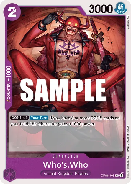 Who's.Who, One Piece card OP01-109 — ROMANCE DAWN set
