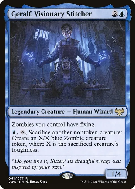 Geralf, Visionary Stitcher, Magic card VOW 61 — Innistrad: Crimson Vow set
