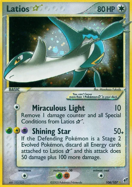 Latios ☆, Pokémon card DX 106 — Deoxys set