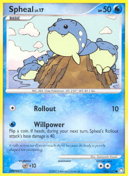 Spheal, Pokémon card MT 102 — Mysterious Treasures set