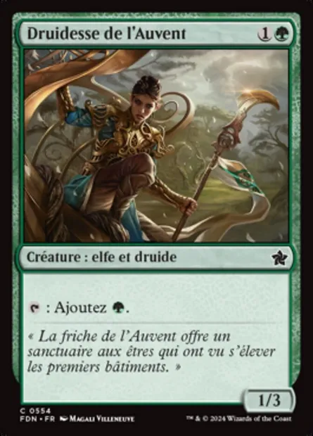 Druidesse de l'Auvent, carte Magic FDN 554 — extension Foundations