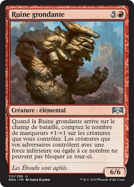 Ruine grondante, carte Magic RNA 112 — extension L'allégeance de Ravnica