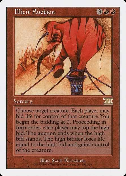 Illicit Auction, Magic card 6ED 190 — Classic Sixth Edition set