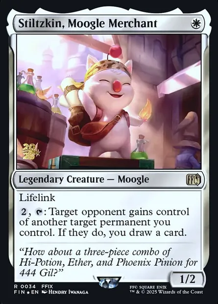 Stiltzkin, Moogle Merchant, Magic card PFIN 34s — Final Fantasy Promos set