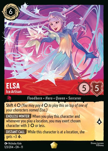 Elsa - Ice Artisan, Disney Lorcana card CH11-123 — Winterspell set