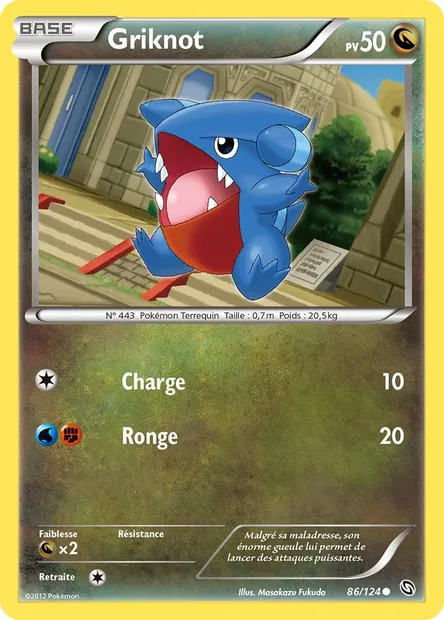 Griknot, carte Pokémon DRX 86 — extension Dragons Éxaltés