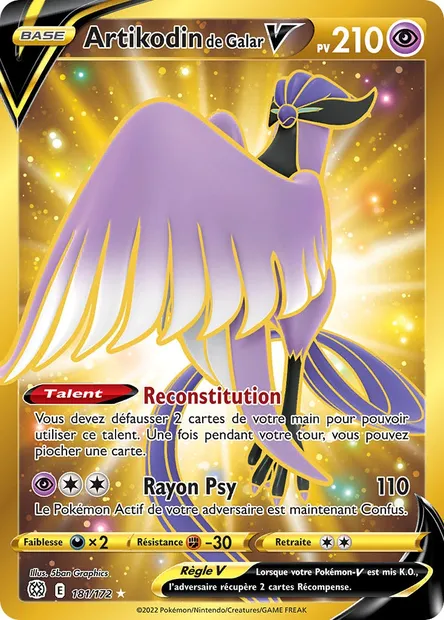 Artikodin de Galar V, carte Pokémon BRS 181 — extension Stars Étincelantes