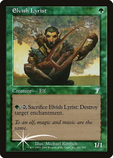 Lyriste elfe, carte Magic 7ED 241★ — extension Septième Edition