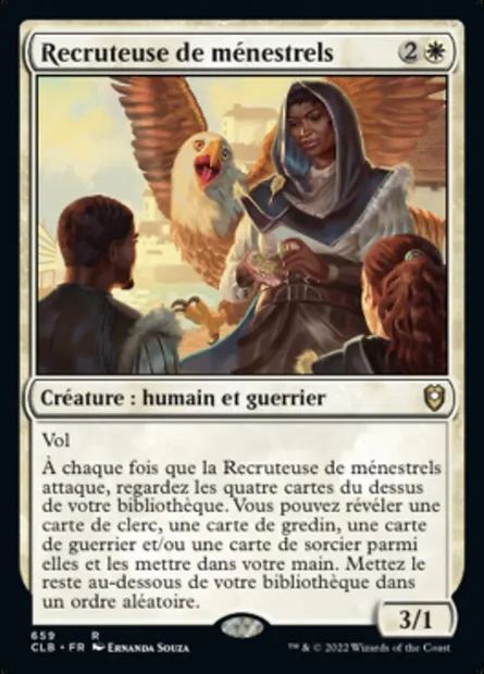 Recruteuse de ménestrels, carte Magic CLB 659 — extension Commander Légendes : la bataille de la Porte de Baldur