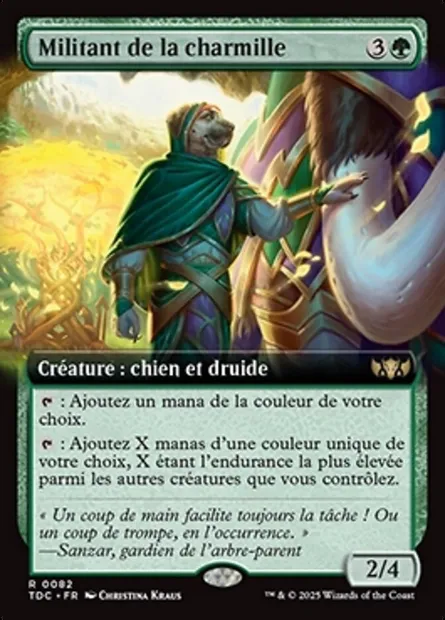 Militant de la charmille, carte Magic TDC 82 — extension Tarkir: Dragonstorm Commander