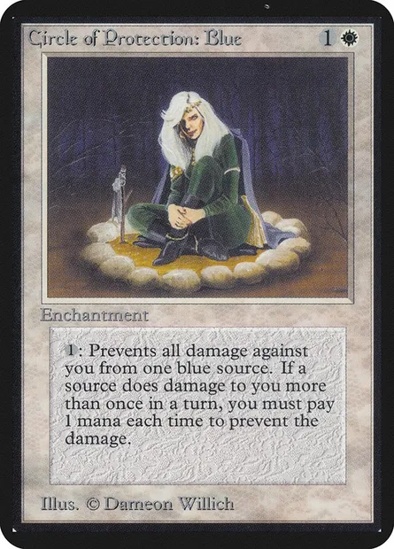 Cercle de protection : bleu, carte Magic LEA 10 — extension Limited Edition Alpha