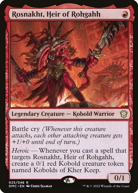 Rosnakht, Heir of Rohgahh, Magic card DMC 25 — Dominaria United Commander set