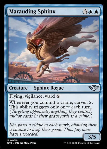 Marauding Sphinx, Magic card OTJ 56 — Outlaws of Thunder Junction set