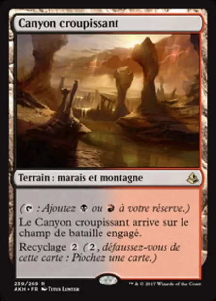 Canyon croupissant, carte Magic AKH 239 — extension Amonkhet