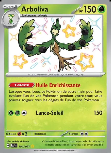 Arboliva, carte Pokémon PAF 104 — extension Destinées de Paldea