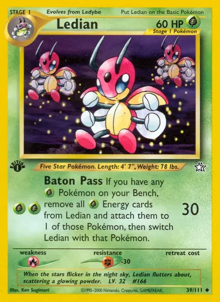 Ledian, Pokémon card NG 39 — Neo Genesis set