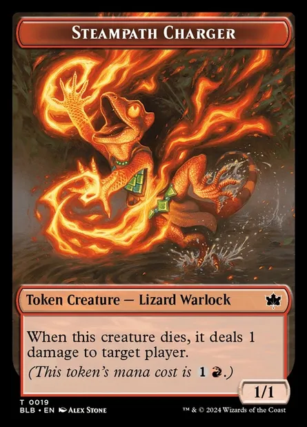 Steampath Charger, Magic card TBLB 19 — Bloomburrow Tokens set