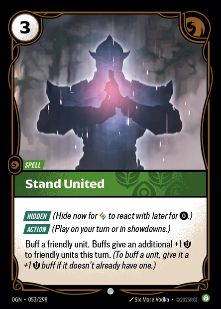 Stand United, Riftbound card OGN 053 — Origins set