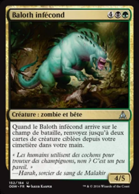 Baloth infécond, carte Magic OGW 152 — extension Le serment des Sentinelles