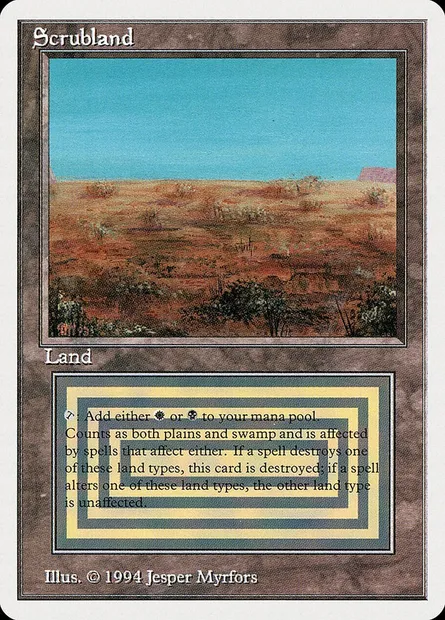 Scrubland, Magic card SUM 286 — Summer Magic / Edgar set