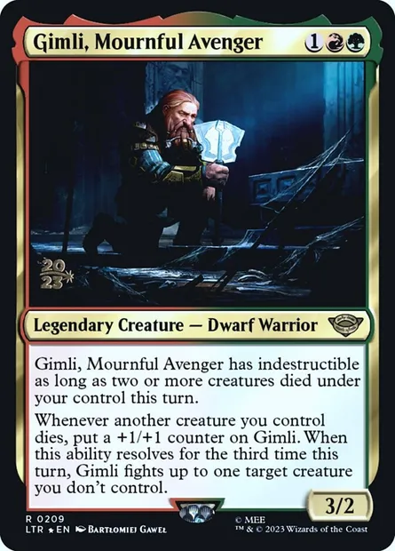 Gimli, vengeur éploré, carte Magic PLTR 209s — extension Tales of Middle-earth Promos