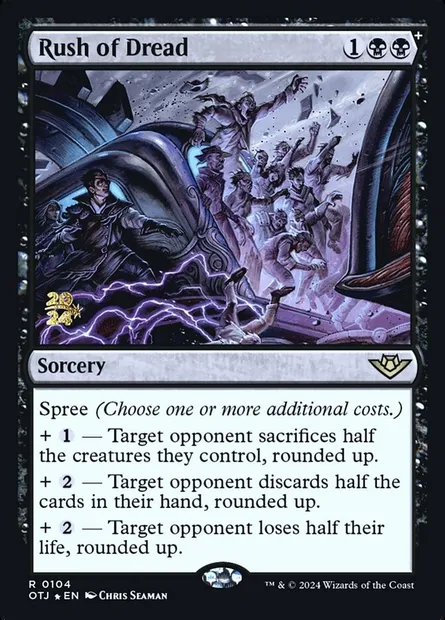 Ruée d'effroi, carte Magic POTJ 104s — extension Outlaws of Thunder Junction Promos