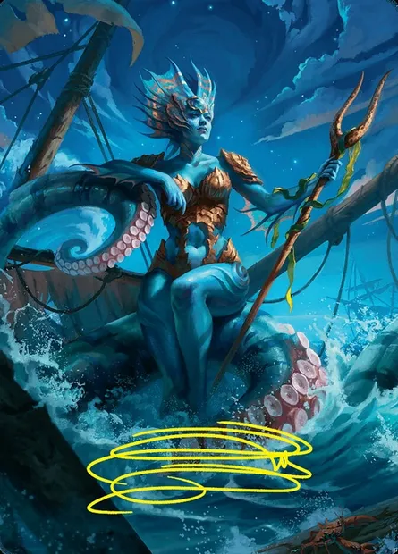 Kiora, the Rising Tide // Kiora, the Rising Tide, Magic card AFDN 30 — Foundations Art Series set
