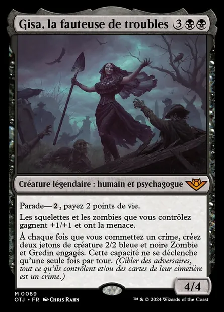 Gisa, la fauteuse de troubles, carte Magic OTJ 89 — extension Outlaws of Thunder Junction