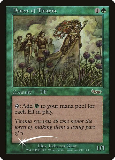 Priest of Titania, Magic card F03 5 — Friday Night Magic 2003 set