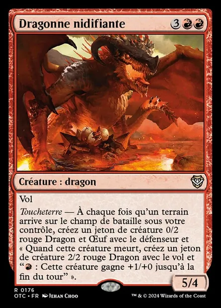 Dragonne nidifiante, carte Magic OTC 176 — extension Outlaws of Thunder Junction Commander