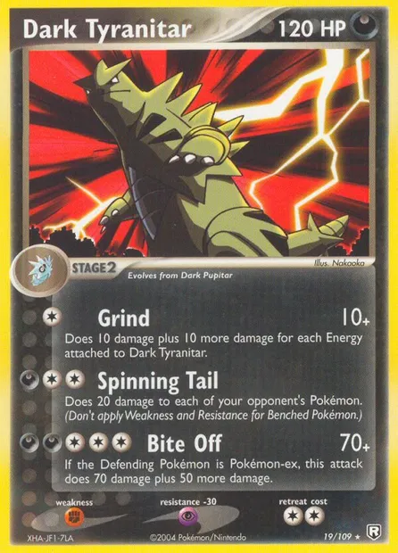 Tyranocif obscur, carte Pokémon TRR 19 — extension Team Rocket Returns