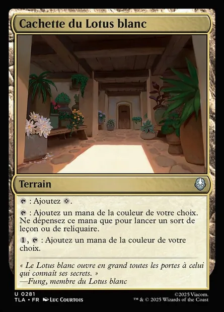 Cachette du Lotus blanc, carte Magic TLA 281 — extension Avatar: The Last Airbender
