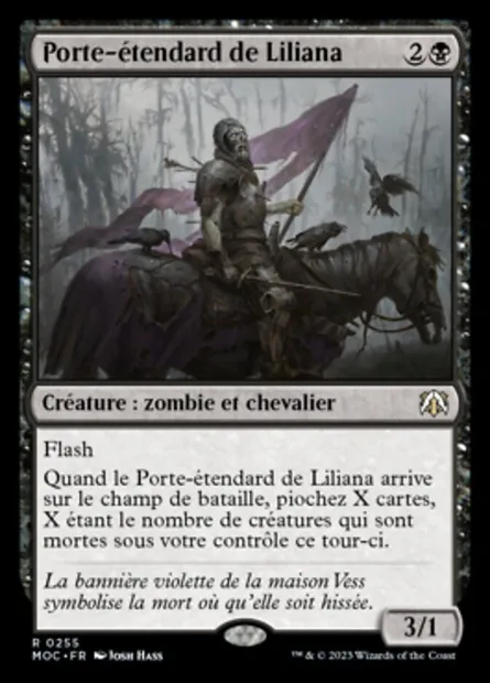 Porte-étendard de Liliana, carte Magic MOC 255 — extension March of the Machine Commander