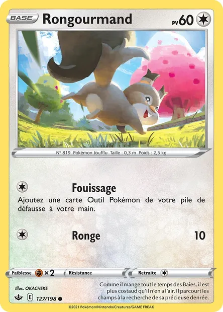 Rongourmand, carte Pokémon CRE 127 — extension Règne de Glace