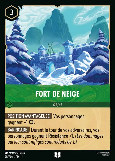 Fort de neige, carte Disney Lorcana CH11-098 — extension Givresort