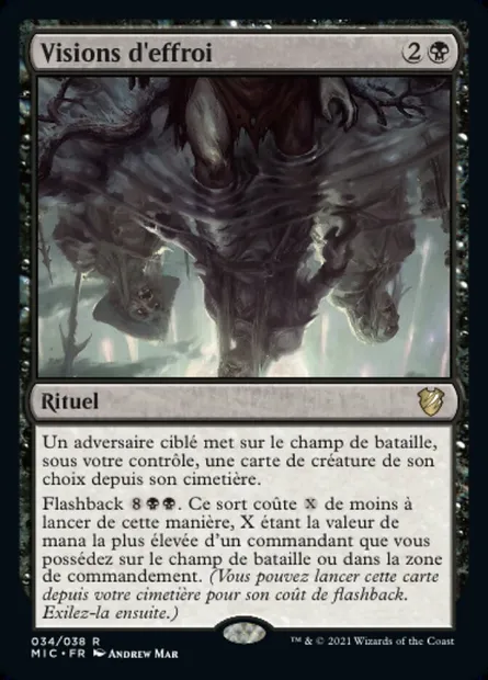 Visions d'effroi, carte Magic MIC 34 — extension Midnight Hunt Commander