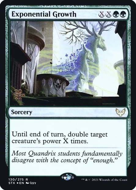 Croissance exponentielle, carte Magic PSTX 130s — extension Strixhaven: School of Mages Promos