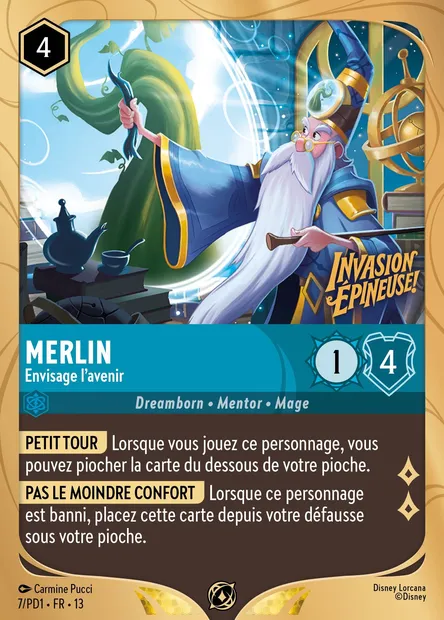 Merlin - Envisage l'avenir, carte Disney Lorcana PD1-007 — extension PD1