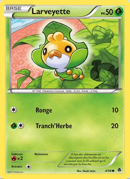 Larveyette, carte Pokémon EPO 4 — extension Pouvoirs Émergents