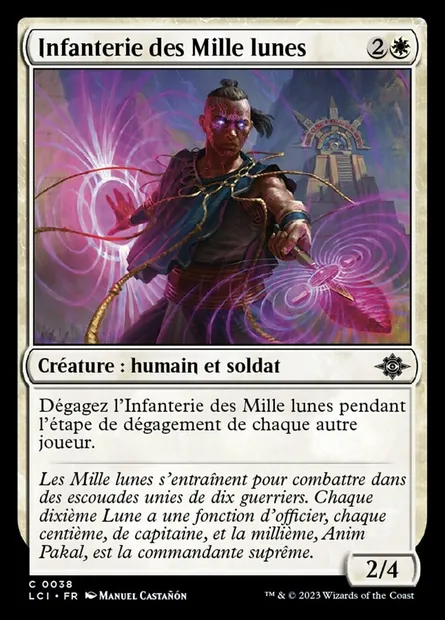 Infanterie des Mille lunes, carte Magic LCI 38 — extension The Lost Caverns of Ixalan