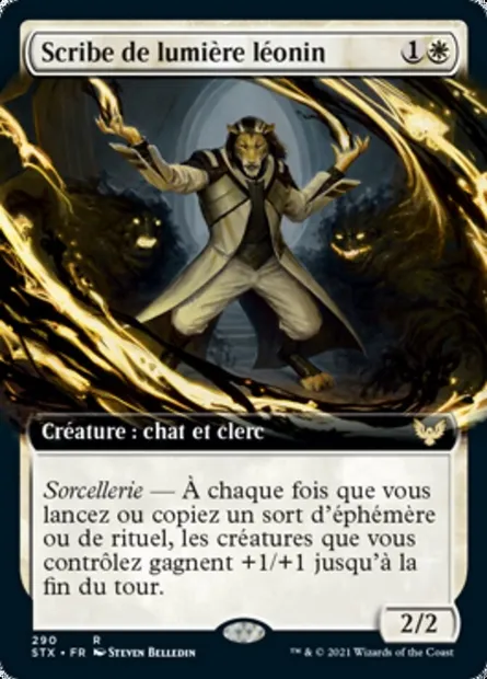Scribe de lumière léonin, carte Magic STX 290 — extension Strixhaven: l'Académie des Mages