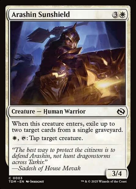 Arashin Sunshield, Magic card TDM 3 — Tarkir: Dragonstorm set