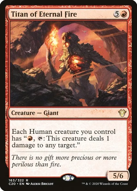 Titan of Eternal Fire, Magic card C20 163 — Commander 2020 set