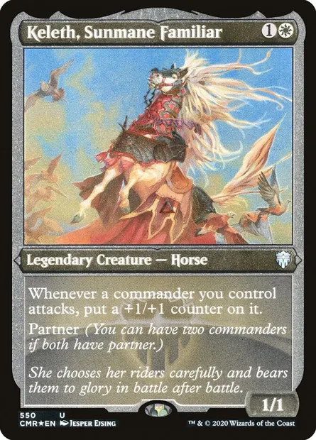 Keleth, Sunmane Familiar, Magic card CMR 550 — Commander Legends set