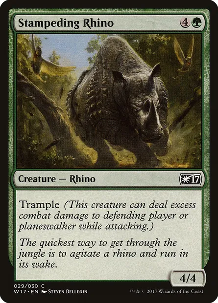 Stampeding Rhino, Magic card W17 29 — Welcome Deck 2017 set