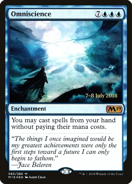 Omniscience, carte Magic PM19 65s — extension Core Set 2019 Promos