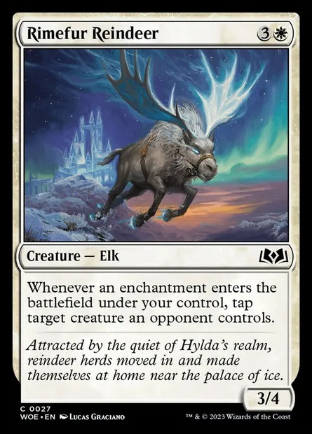 Rimefur Reindeer, Magic card WOE 27 — Wilds of Eldraine set
