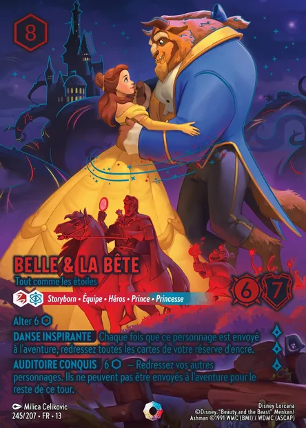 Belle & La Bête - Tout comme les étoiles, carte Disney Lorcana CH13-245 — extension Invasion Epineuse!