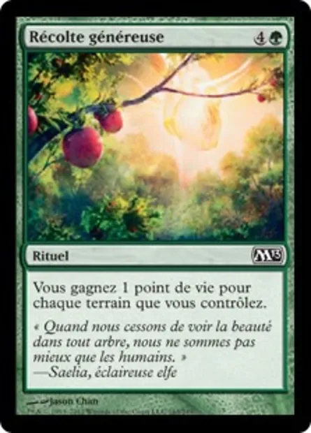 Récolte généreuse, carte Magic M13 163 — extension Magic 2013